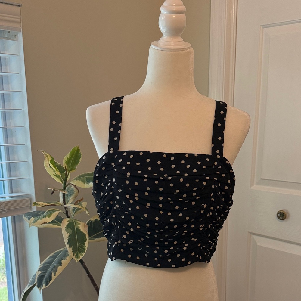 Express Black with White Polka Dots Tank Top
